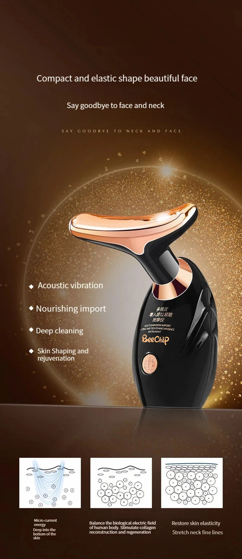 Electric Ultrasonic Facial Massager Beauty Boost